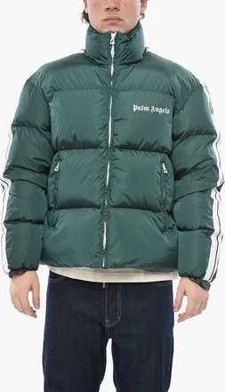 Palm Angels Nylon Puffer Jacket with Contrast Side Stripes Palm Angels