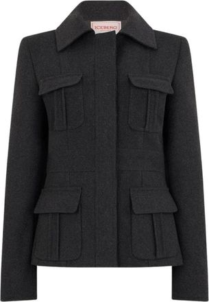 Iceberg Giacca in Pelle - - Jackets - Donna - Grigio - S