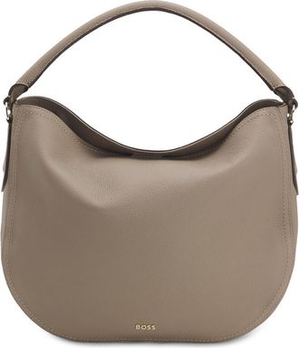 HUGO BOSS Lenah Leather Shoulder Bag in Open Brown at Nordstrom