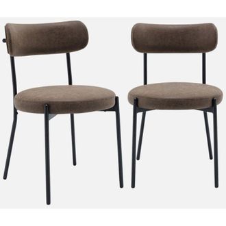 Sweeek Silla De Metal Y Polipiel Marr&oacute;n, Set De 2