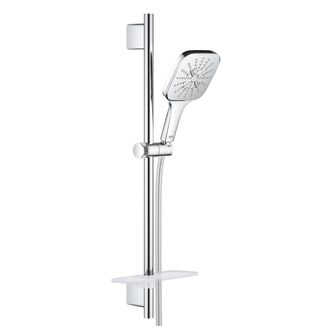 GROHE Rainshower Smartactive 130 Cube Barra De Ducha De 60 Cm + Flexo De 1,75 M + Teleducha De 3 Chorros, Cromo (26584000) - Grohe
