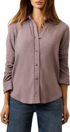 Faherty Legend Sweater Knit Plaid Button-Up Shirt in Dusty Plum Twill at Nordstrom Rack, Size X-Small