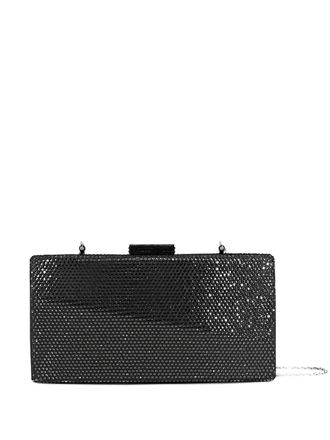 Twentyfourhaitch embellished chain clutch bag - Black