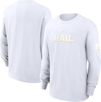 Jordan Brand Mens Jordan Brand White Michigan Wolverines 2-Hit Statement Max90 Long Sleeve T-Shirt at Nordstrom, Size Small