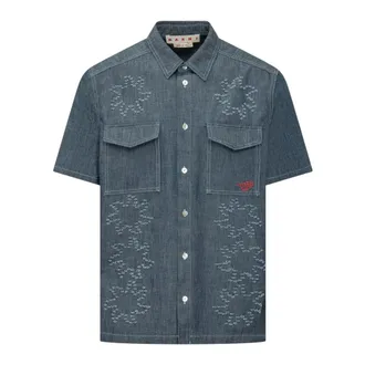 Marni Denim Shirts, male, Blue, Size: XL Camicia