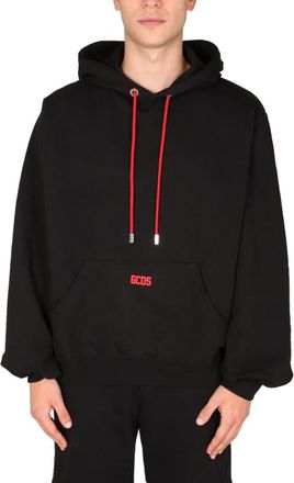 GCDS Black Logo Relaxed Hoodie