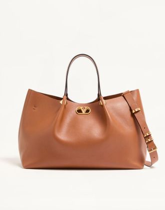 Valentino Garavani Valentino Garavani Large Soft Leather Shopping Bag Woman HAZELNUT UNI