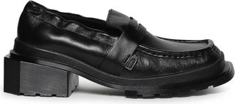 Dr. Martens Maybole Square Toe Ruched Leren Loafers - Dames - Loafers - Zwart - 41 EU - Leer - Schoenen