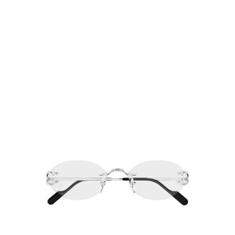 Cartier Glasses, unisex, Gray, Size: 52 MM Rimless Eyeglasses