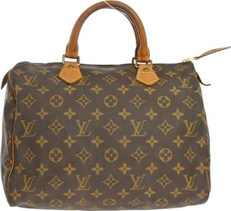 Louis Vuitton Speedy Handbag Monogram Canvas Brown Canvas Handbag (Pre-Owned)