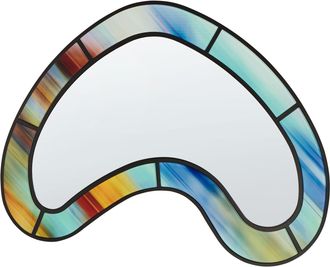 Beliani Beliani - Specchio Da Parete Di Forma Irregolare E Rotonda In Vetro E Multicolore Bouvron