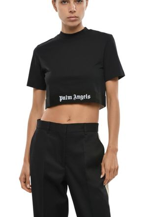 Palm Angels Black Logo Crew Neck T-Shirt