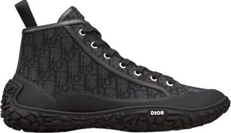 Dior Black Oblique Jacquard High Top Sneakers Size 43