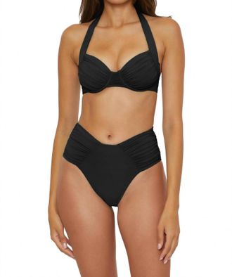 BECCA by Rebecca Virtue Shirred Underwire Bikini Top In Black