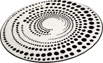 Esprit Teppich »Eddy ESP-3249« rund 13 mm Höhe geometrisch, Kreise, schwarz weiss, Wohnzimmer, Kinderzimmer