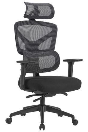 Novel Drehstuhl, Schwarz, Metall, Kunststoff, Textil, Drehkreuz, 66x125-133x66 cm, Sitzfl&auml;che 360&deg; drehbar, B&uuml;rom&ouml;bel, B&uuml;rost&uuml;hle, Drehst&uuml;hle