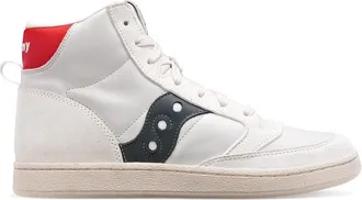 Saucony Unisex Jazz Court High Sneaker Trainer Shoe, White-Navy, 12