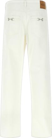 Gucci Mens White Cotton Straight-Leg Jeans Clothing