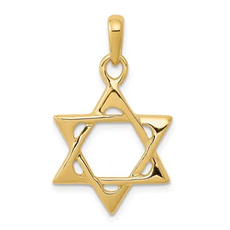 Diamond2Deal 14k Yellow Gold Star of David Pendant