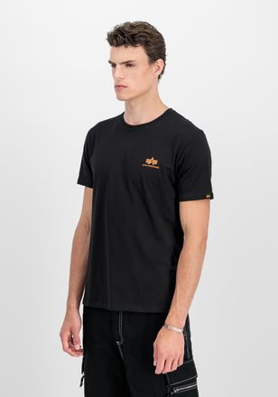 Alpha Industries T-Shirt ALPHA INDUSTRIES Basic T-Shirt SL, Herren, Gr. XS, orange (schwarz, neon orange), Obermaterial: 100% Baumwolle, Shirts T-Shirt