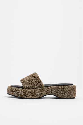Bimba & Lola Fabric Platform Sandal in Olive at Nordstrom, Size 38