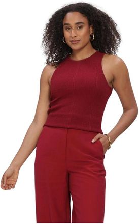 Moss Copenhagen Tops, Dames, Rood, S/M, Leer, Mschcharlitta SL TOP