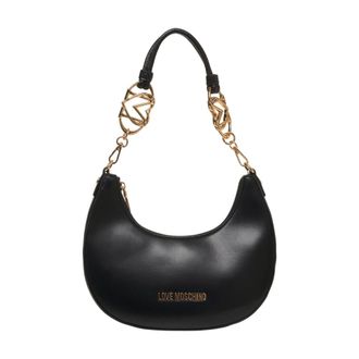 Love Moschino Elegant Crescent Handbag with Chain Details