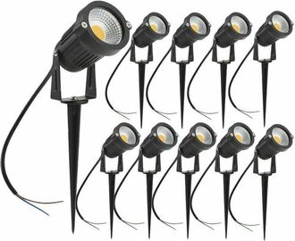 OEM Juego De 10 Focos Led Cob De 5 W Y 220 V, Regulables, Con Pincho Para Jard&iacute;n, Terraza, Exterior