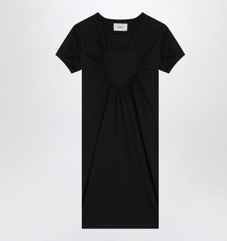Coperni Womens Black Mini Dress With Heart Cotton - Size X-Small