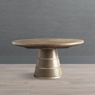 Frontgate Aniston Round Dining Table in Travertine - Frontgate