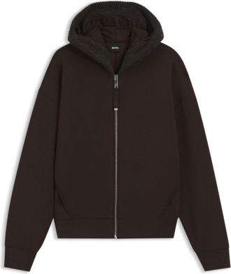 BOSS Loose-fit zip-up hoodie in scuba jersey
