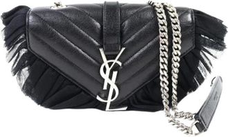 Saint Laurent Pre-owned Cross Body Bags, female, Black, Size: ONE SIZE Pre-owned Vintage Shoulder Bag