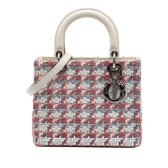 Dior Pre-owned Dior Medium Woven Lambskin and Tweed Lady Dior Ladies 0TFJB2IKZGL2ZXGO