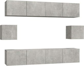 vidaXL Vidaxl - 6 Piece tv Cabinet Set Concrete Grey Engineered Wood