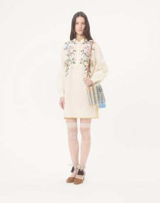 Valentino Garavani Borsa piccola a secchiello Valentino Garavani in rafia a righe Donna NATURALE/AZZURRO UNI