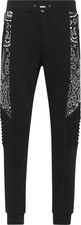 Philipp Plein Joggingbroek Paisley Bandana - Heren - Sweatpants - Zwart - 4XL - Katoen - Broeken