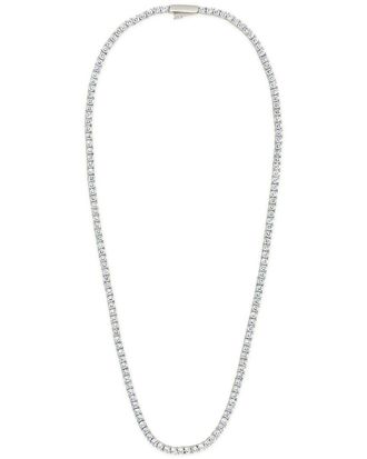 Sterling Forever Cz Cecil Tennis Necklace