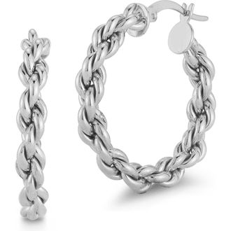 Sphera Milano Rope Chain Hoop Earrings in Silver at Nordstrom Rack