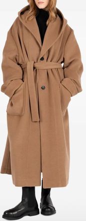 Société Anonyme Sunday Morning hooded-belted coat - Brown