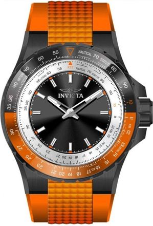 Invicta Aviator 49656 Heren Horloge - Quartz Uurwerk - Roestvrij Staal met zwarte Wijzerplaat - 50mm