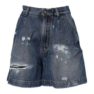 Dolce & Gabbana Denim Shorts, female, Blue, Size: S Bermuda Tattered Shorts