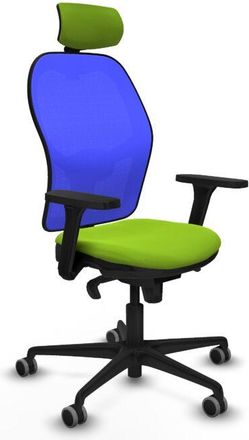 Piqueras y Crespo Jorquera Sincro Malla Azul Similpiel Pistacho Brazos 3d Base Nailon Cabecero 2d Ruedas 65mm Engomada