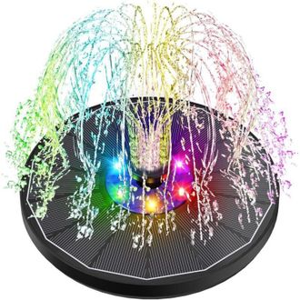OEM Fuente Solar Flotante Led De Colores De 3,5 W Para Uso Exterior - Cristal Templado Con 7 Boquillas Y 4 Varillas Ajustables