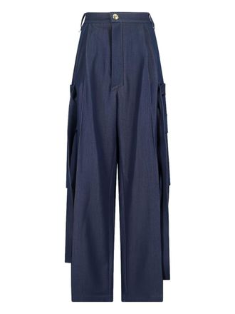 Darkpark Navy Blue Ruth High-Waisted Cargo Pants