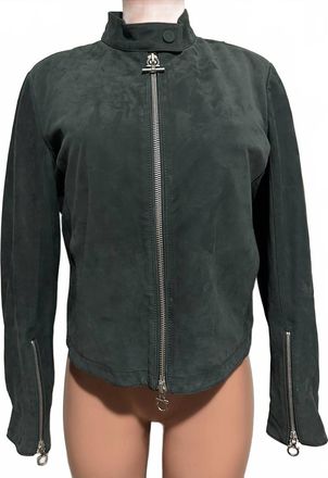 Ferragamo Womens Biker Jacket In Green