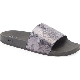 BOSS NBA Bay It Slide Sandal in Open Grey at Nordstrom Rack, Size 13Us / 12Uk