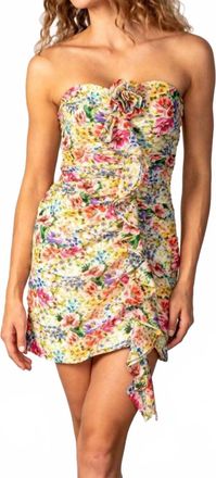 Lavender Brown Liana Dress In Yellow/pink