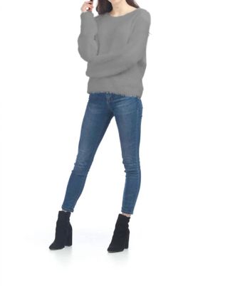 Papillon Lurex Infused Fuzzy Sweater In Grey