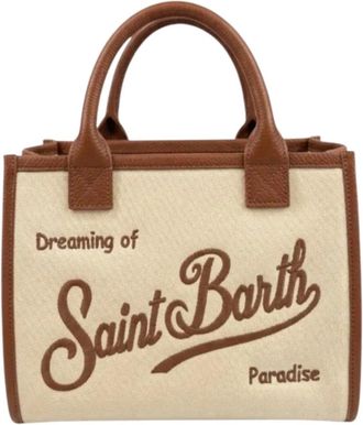Saint Barth Tote Bags, female, Beige, Size: ONE SIZE Vanity Bag Mini