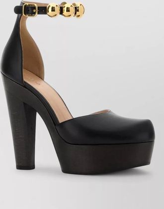 Chlo&eacute; leather platform pumps